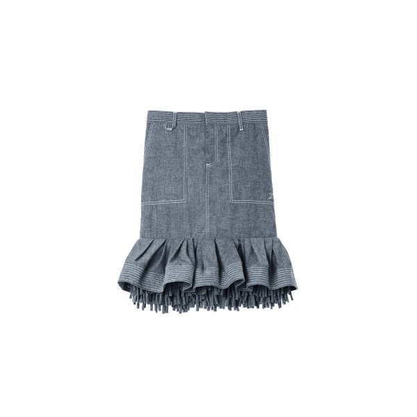 The Cabana De-Nimes Denim Skirt in Grey