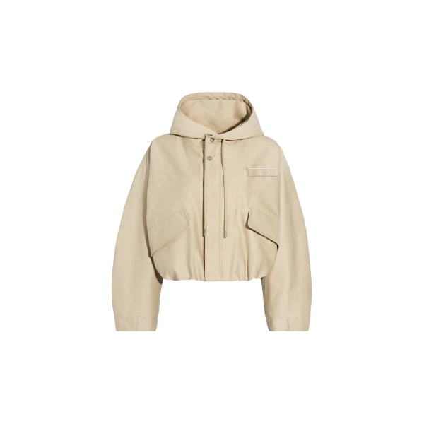 The Caraco Cropped Parka in Beige