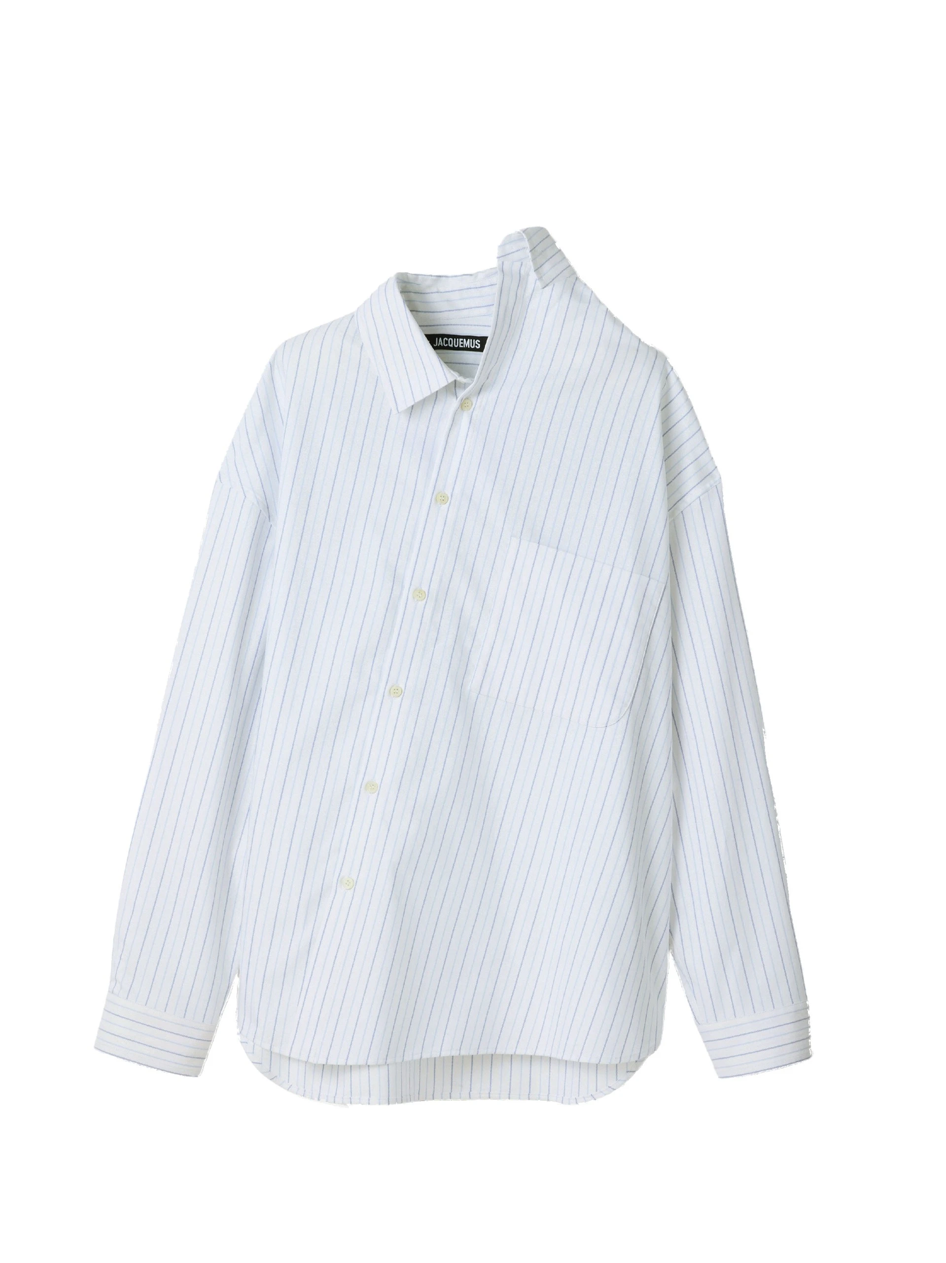 Jacquemus-The-Cuadro-Shirt-in-Stripe-White-and-Blue-coveti-white Jacquemus Cuadro Shirt top