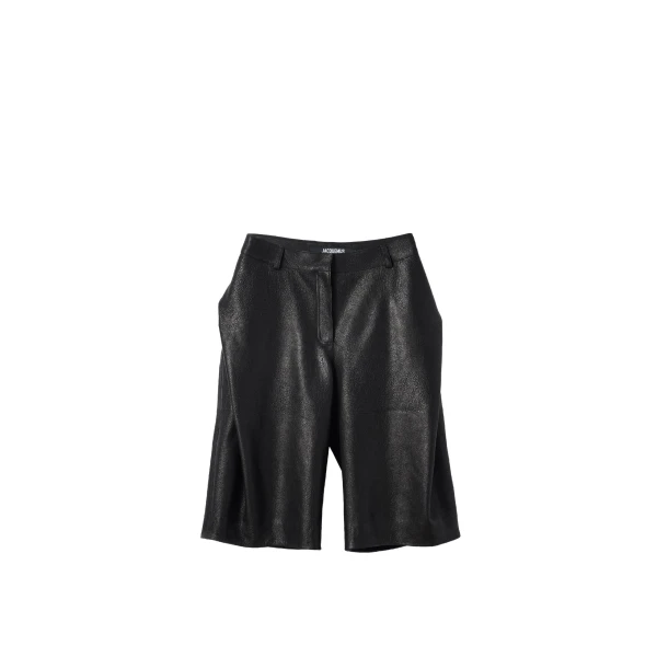The Cubisto Leather Shorts in Black