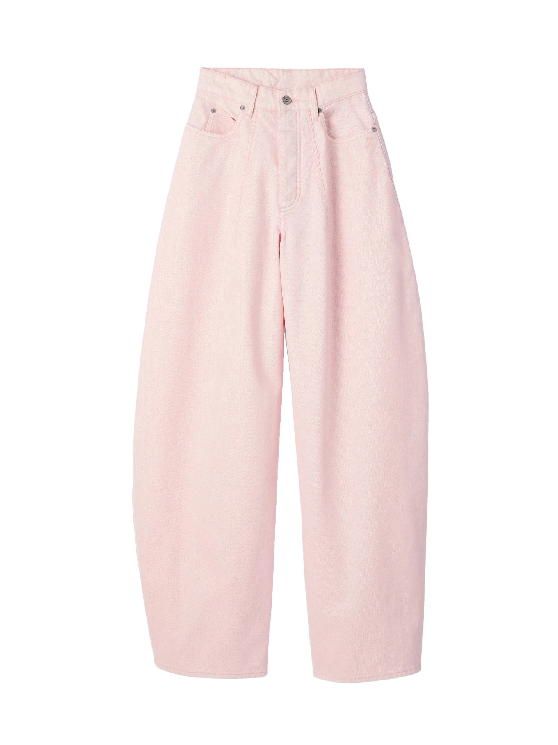 Jacquemus-The-De-Nimes-Ovalo-Denim-Pants-in-Light-Pink-coveti-white Jacquemus De-Nimes Ovalo Denim Pants trousers