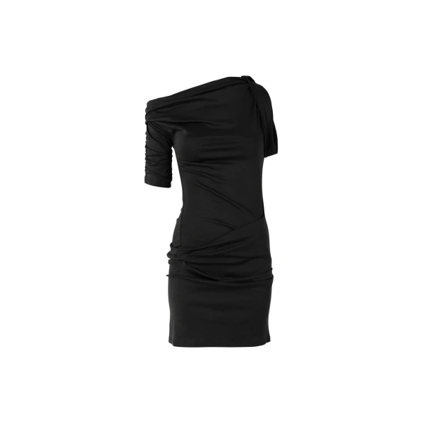 The Drapeado Mini Dress in Black