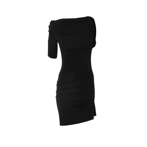 The Drapeado Mini Dress in Black