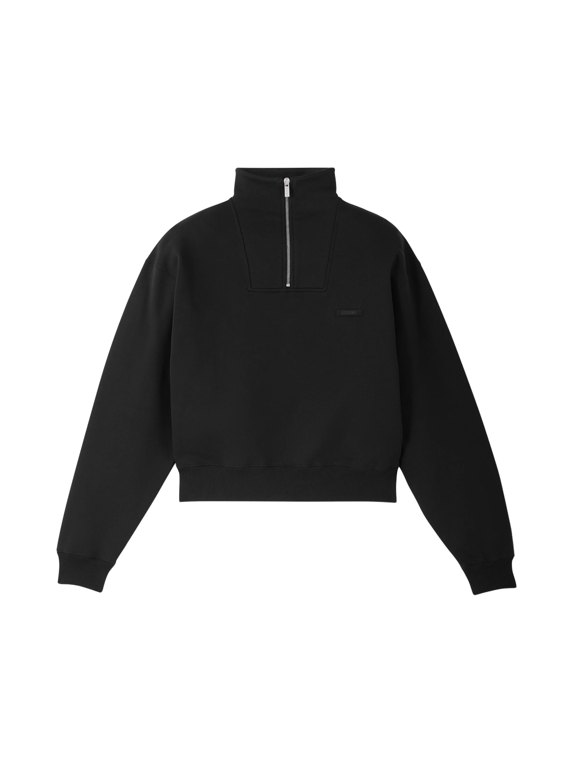 Jacquemus-The-Gros-Grain-Zipped-Rollneck-Sweatshirt-in-Black-coveti-white Jacquemus Gros Grain Zipped-Rollneck Sweatshirt top