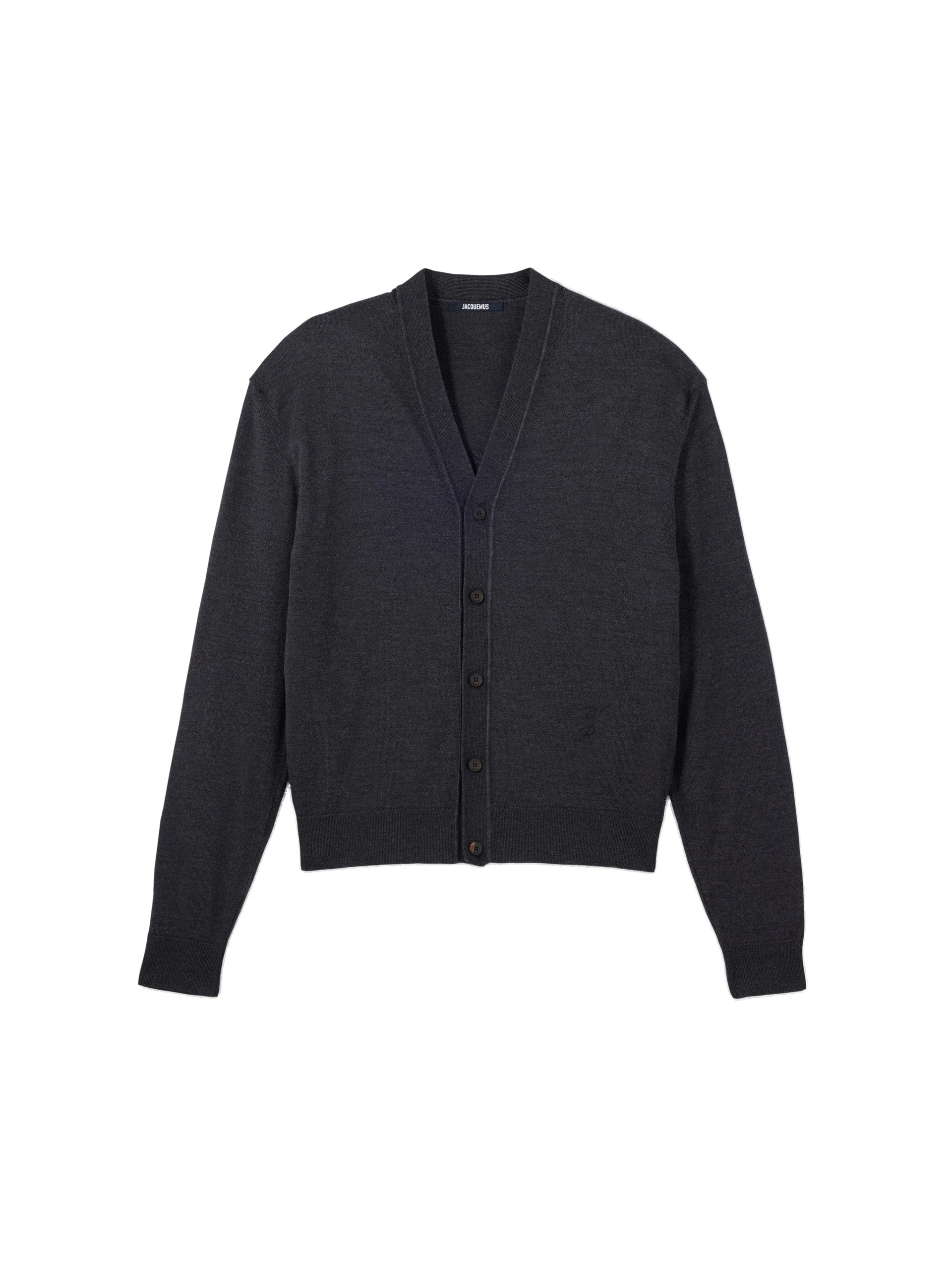 Jacquemus-The-J-Cardigan-in-Dark-Grey-coveti-white Jacquemus J Cardigan knit