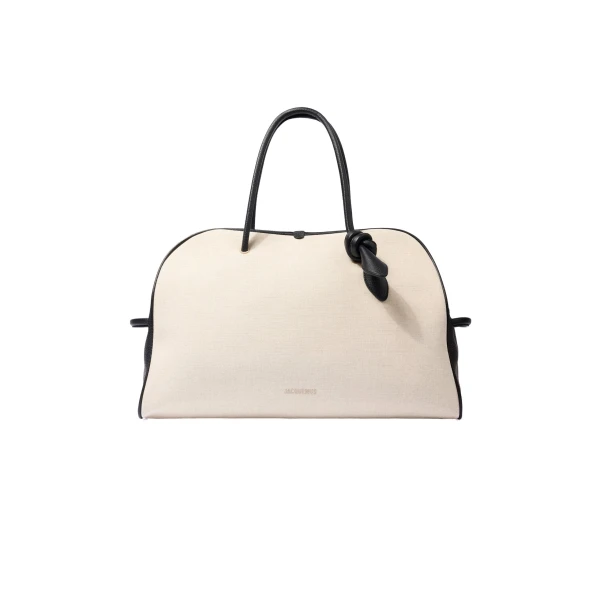The Large Turismo Bag in Light Greige and Black