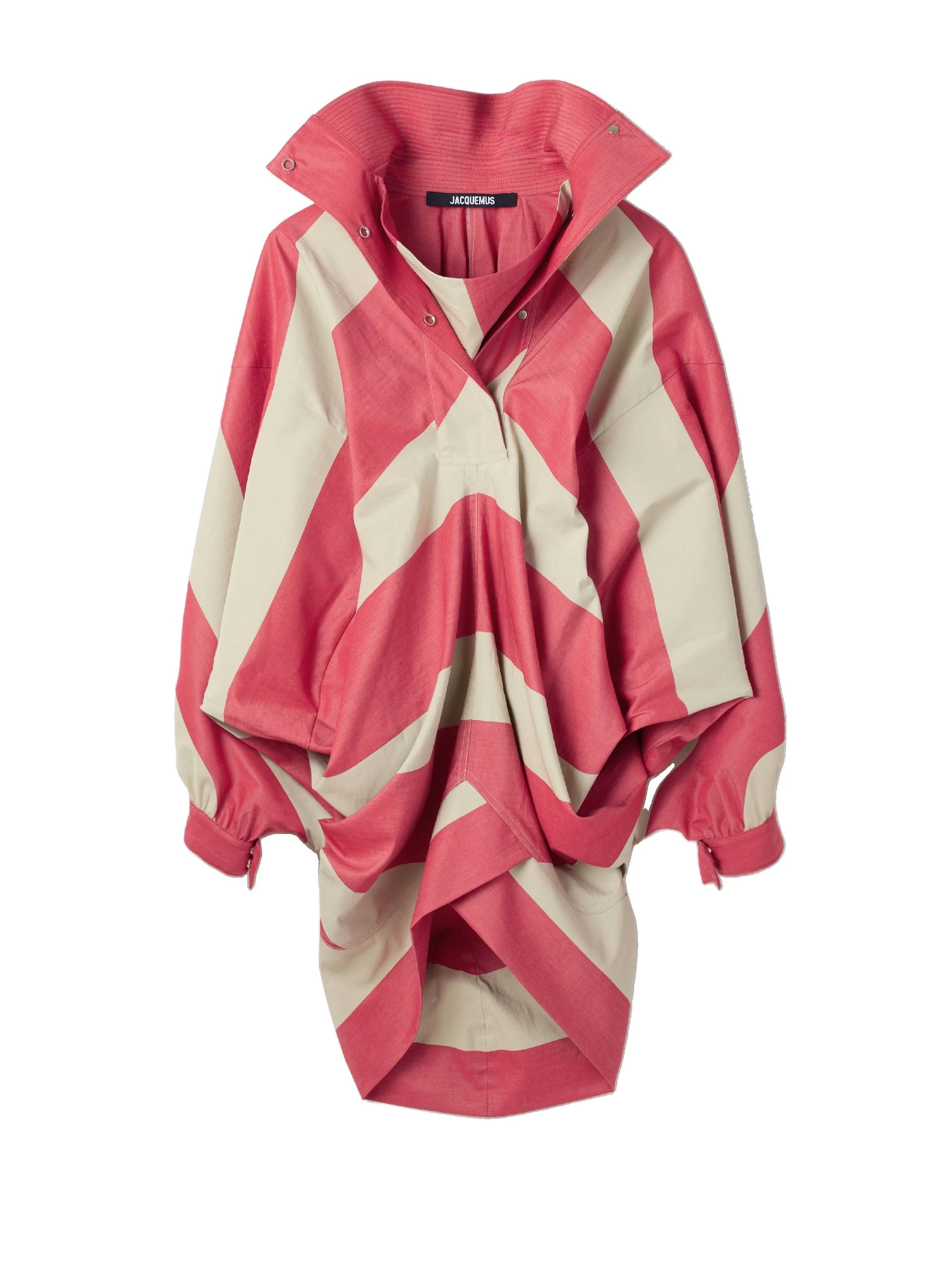 Jacquemus-The-Losange-Anorak-in-Maxi-Stripe-Red-and-Beige-coveti-white Jacquemus Losange Anorak jacket