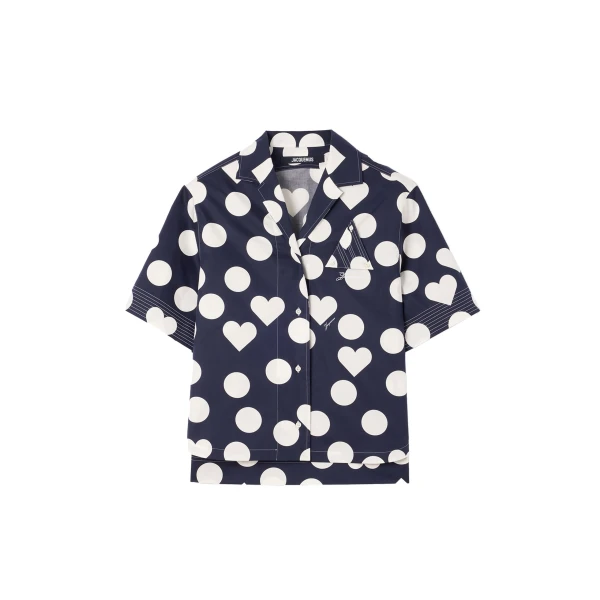 The Marin Shirt in Prints Dots Navy Heart