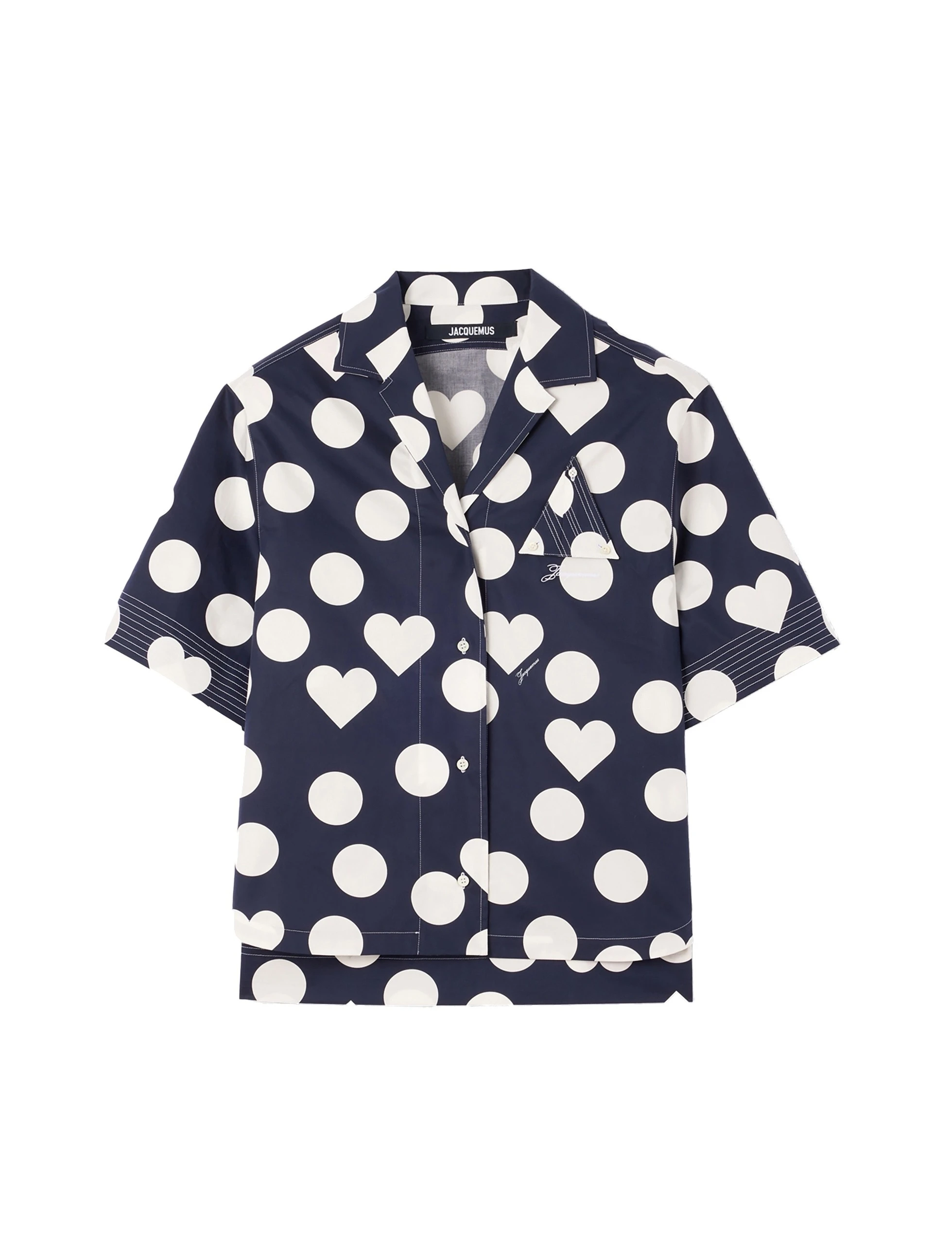 Jacquemus-The-Marin-Shirt-in-Prints-Dots-Navy-Heart-coveti-white Jacquemus Marin Shirt top