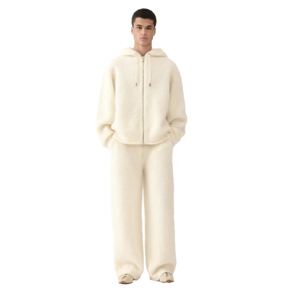 The Nuvola Zipped Cardigan in Off-White