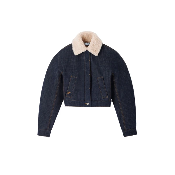 The Ovalo De-Nimes Denim Bomber Jacket in Dark Navy