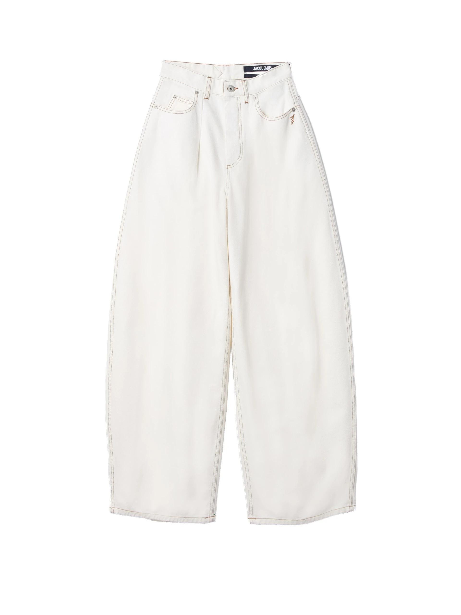 Jacquemus-The-Ovalo-De-Nimes-Denim-Pants-in-Off-White-and-Tabac-coveti-white Jacquemus Ovalo De-Nimes Denim Pants trousers