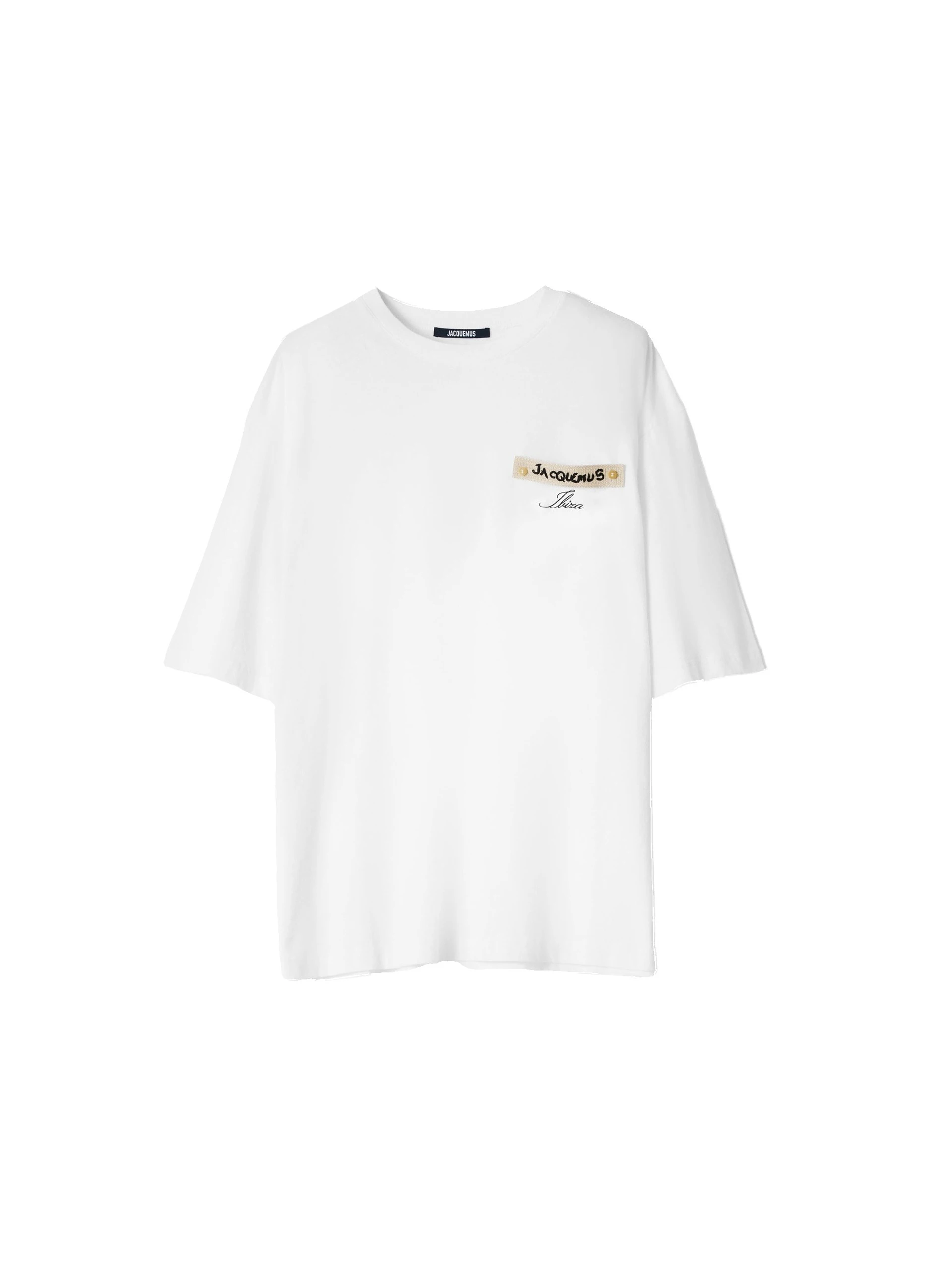Jacquemus-The-Plage-Ibiza-Resort-T-Shirt-in-Ibiza-Patch-White-coveti-white Jacquemus Plage Ibiza Resort T-Shirt top