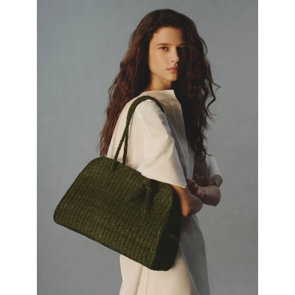 dark green Jacquemus tote bag