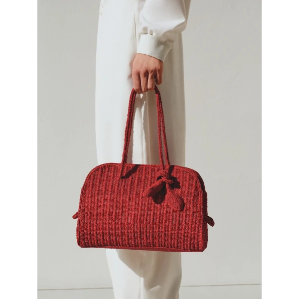 red Jacquemus tote bag