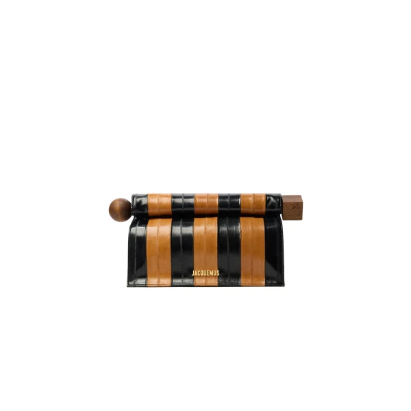 The Rond Carre Clutch in Beige and Black