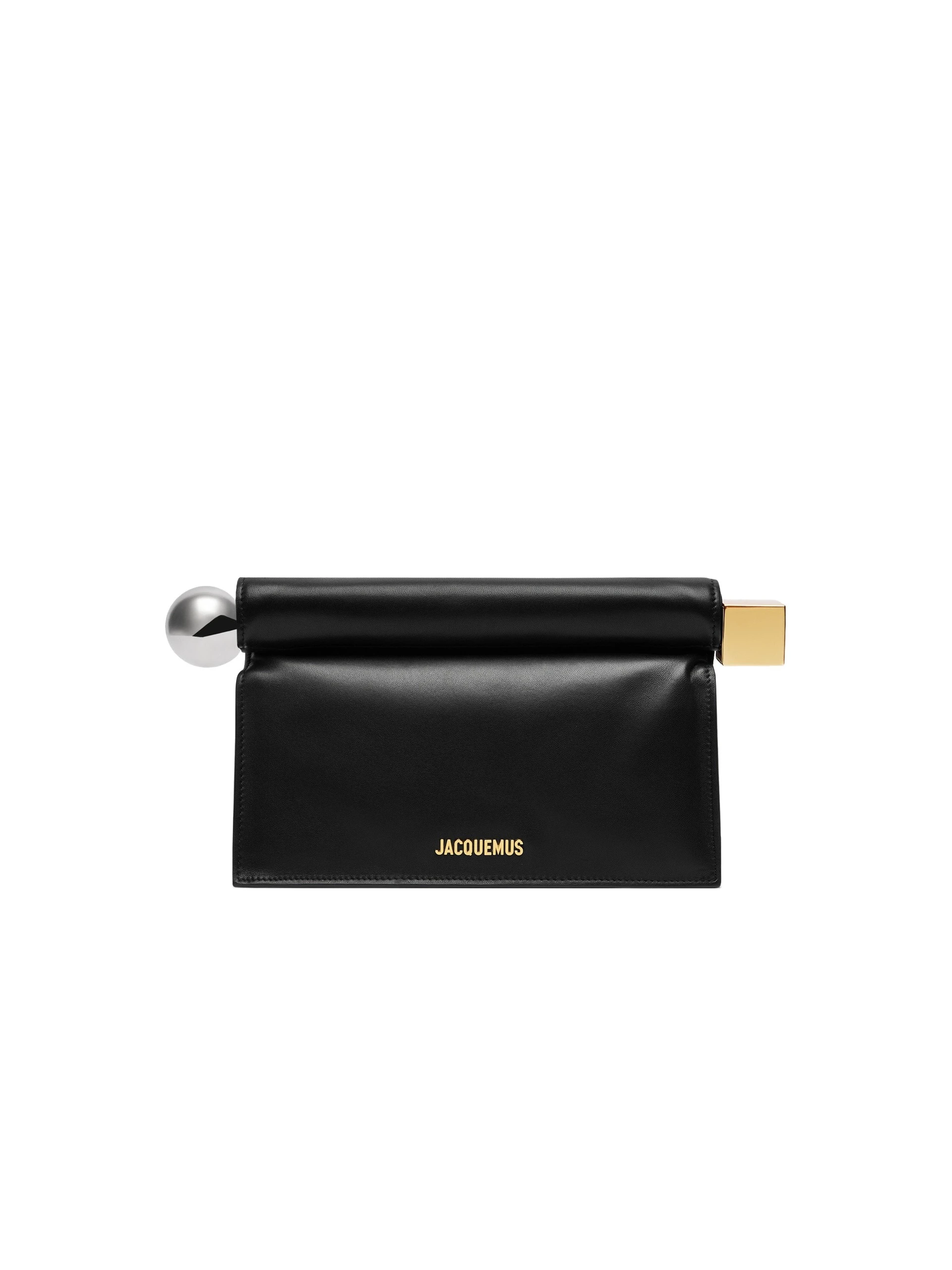 Jacquemus-The-Rond-Carre-Clutch-in-Black-coveti-white Jacquemus Rond Carre Clutch