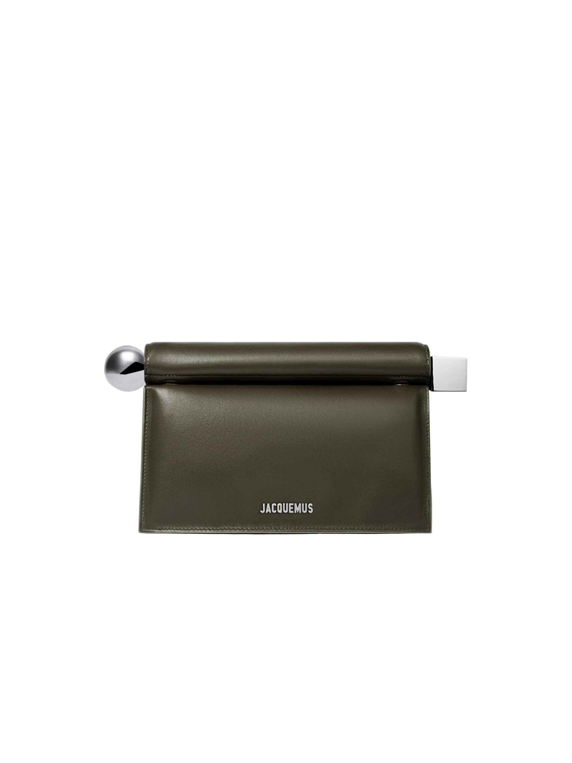 Jacquemus-The-Rond-Carre-Clutch-in-Dark-Khaki-coveti-white Jacquemus Rond Carre Clutch