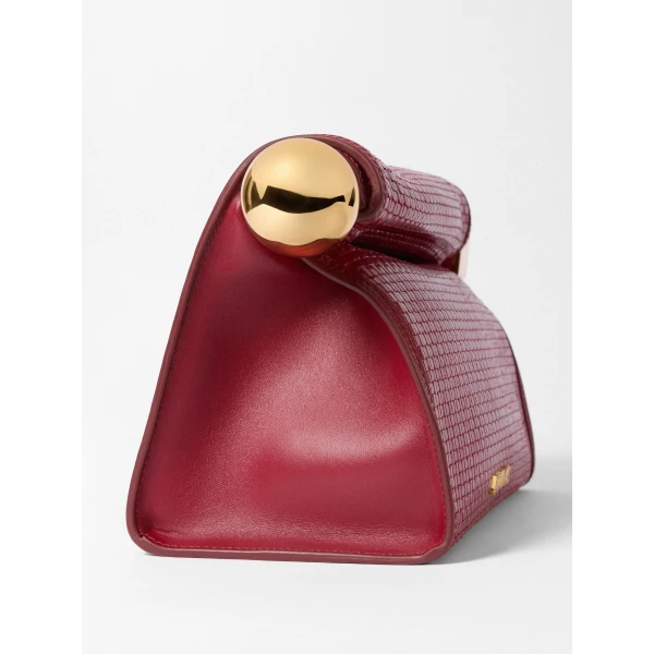 dark red Jacquemus clutch