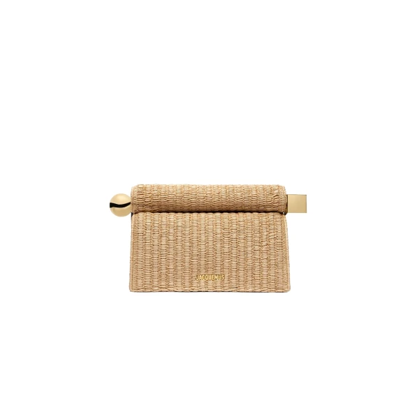 The Rond Carre Clutch in Natural and Black