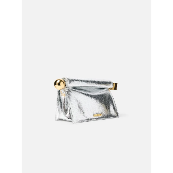 silver Jacquemus clutch