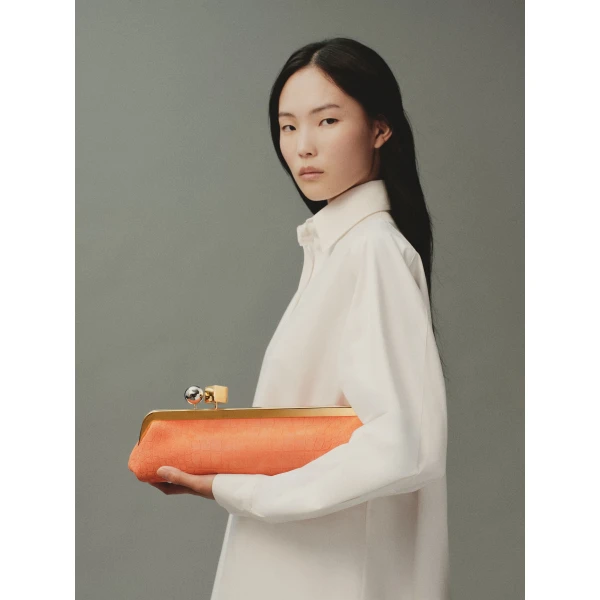 red orange Jacquemus clutch