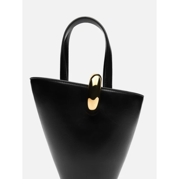 black bucket bag