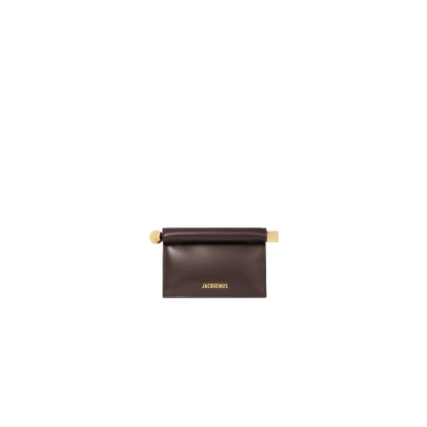 The Small Rond Carre Clutch in Midnight Brown