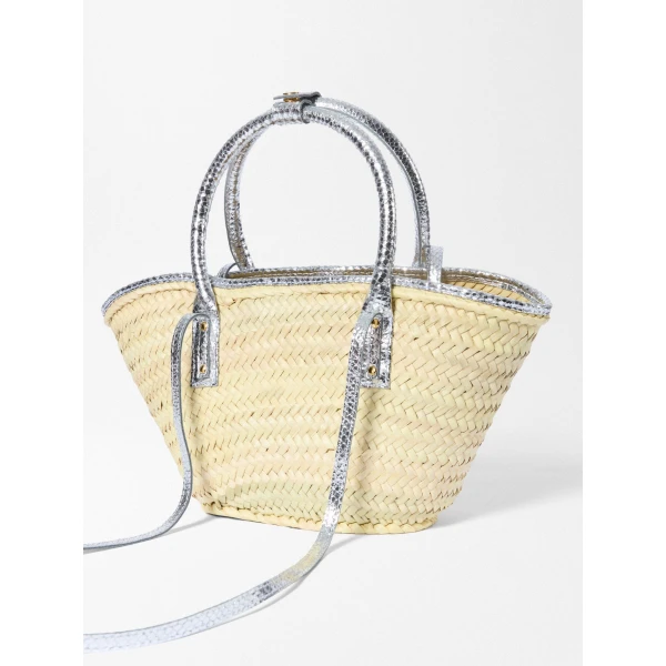 silver tote bag