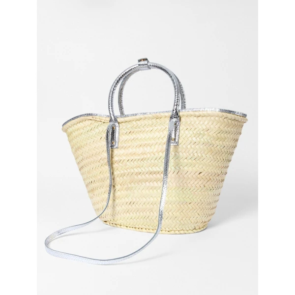 silver tote bag