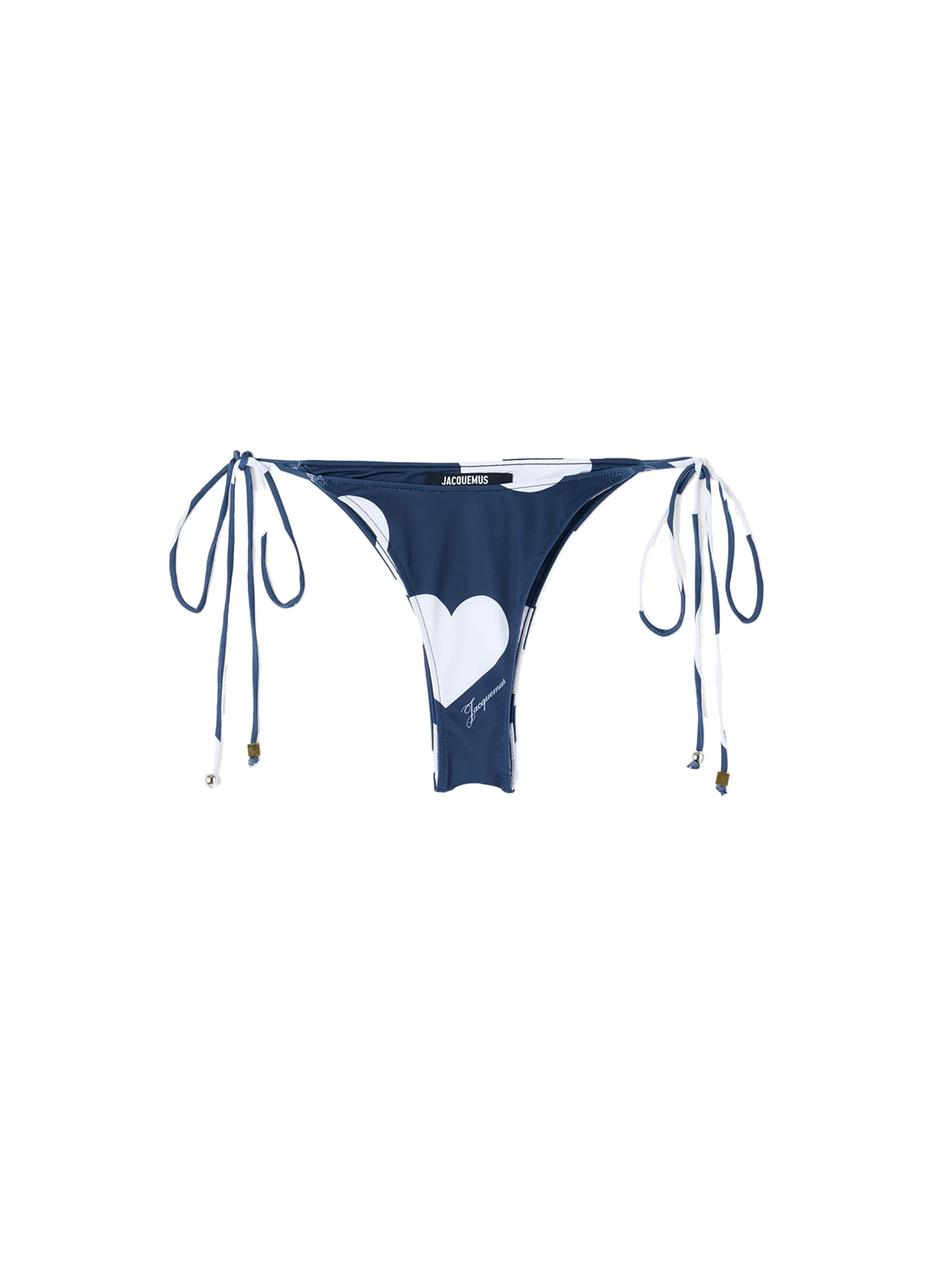 Jacquemus-The-Triangle-Bikini-Bottom-in-Prints-Dots-Navy-Heart-coveti-white Jacquemus Triangle Bikini Bottom swimwear