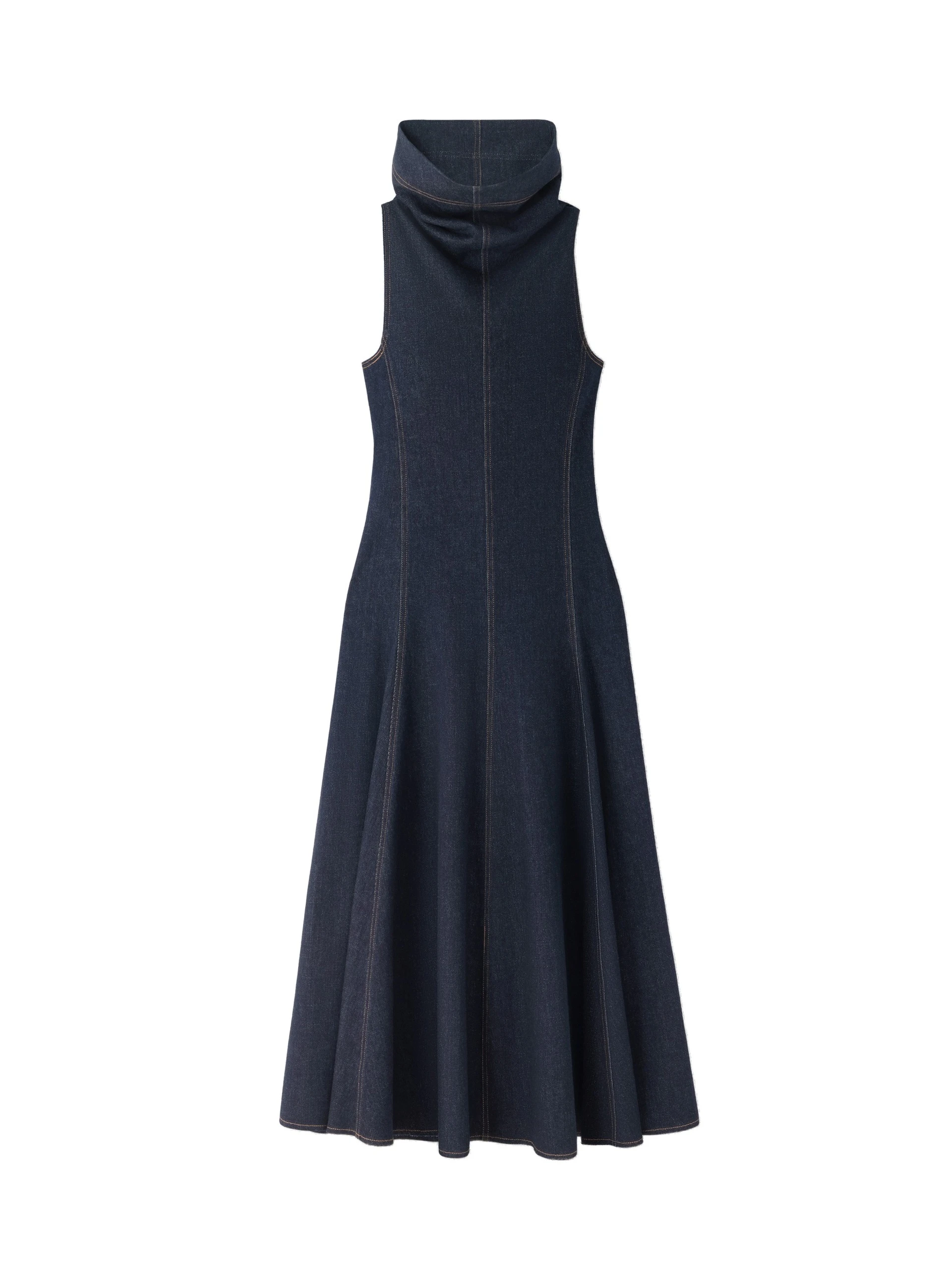 Jacquemus-The-Triangle-De-Nimes-Denim-Dress-in-Dark-Navy-coveti-white Jacquemus Triangle De-Nimes Denim Dress