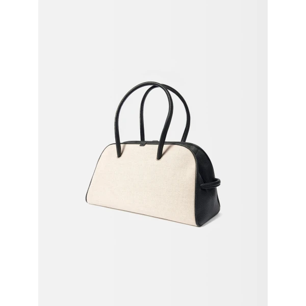 light greige and black Jacquemus tote bag