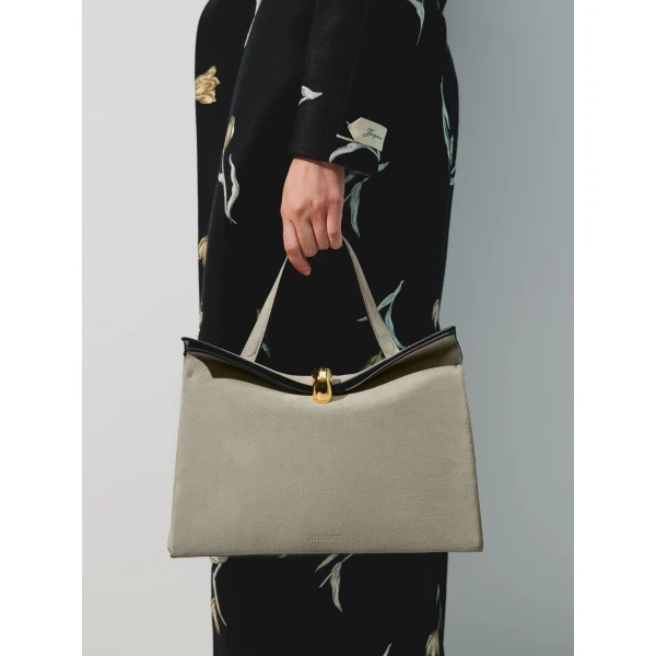 greige and black Jacquemus shoulder bag