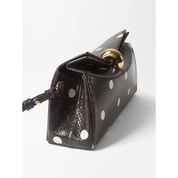 black and light ivory Jacquemus clutch