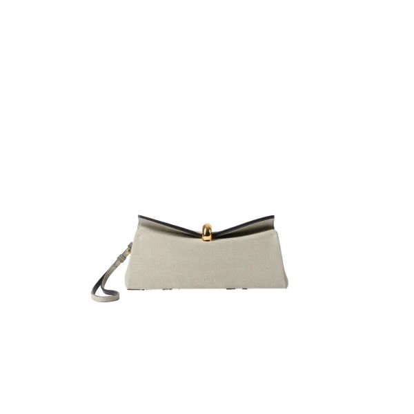 The Valerie Clutch in Greige and Black