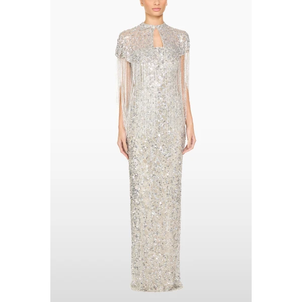 Jenny Packham Astralis Cape in Moonstone | Jackets | Luxury Shoes 