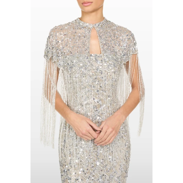 Jenny Packham Astralis Cape in Moonstone | Jackets | Luxury Shoes 