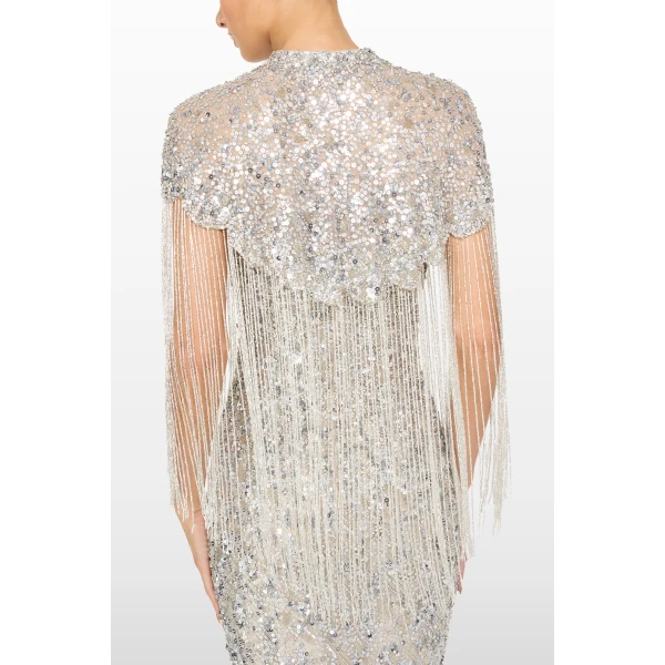 Jenny Packham Astralis Cape in Moonstone | Jackets | Luxury Shoes 