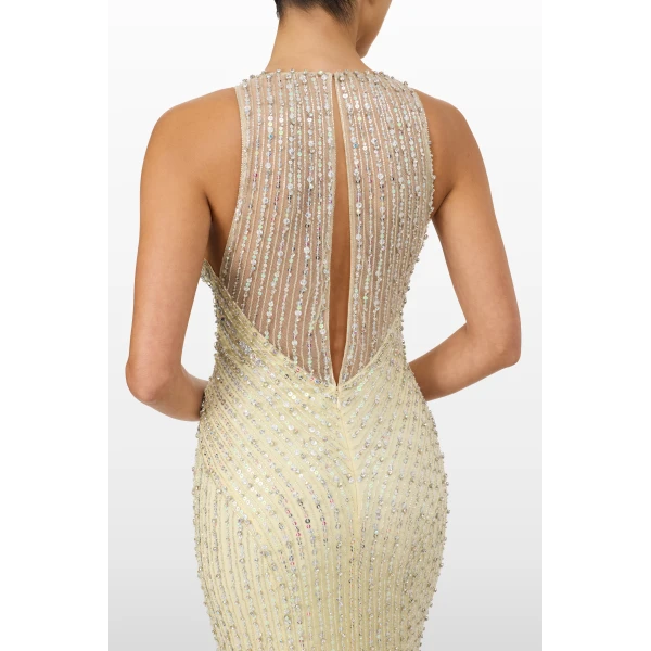 Jenny Packham Atlas Dress in Parchment | Evening Gowns | Luxury Shoes 