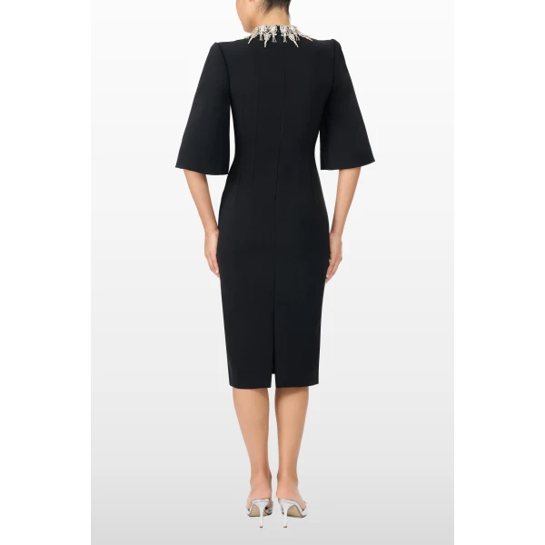 Jenny Packham Bibi Dress in Liquorice | Midi Dresses | Luxury Shoes 