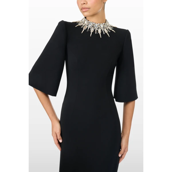 Jenny Packham Bibi Dress in Liquorice | Midi Dresses | Luxury Shoes 