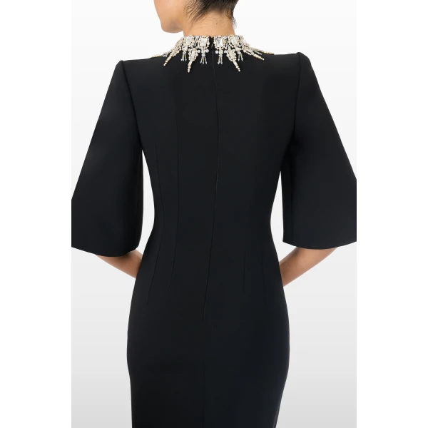 Jenny Packham Bibi Dress in Liquorice | Midi Dresses | Luxury Shoes 