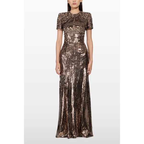 Jenny Packham Chiana Jacket in Mocha | Jackets | Luxury Shoes 