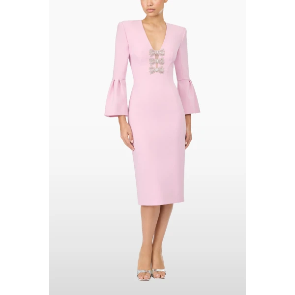 Jenny Packham Debut Dress in Tourmaline Pink | Midi Dresses | Luxury Shoes 