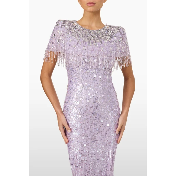 Jenny Packham Eugenie Dress in Thistle | Evening Gowns | Luxury Shoes 