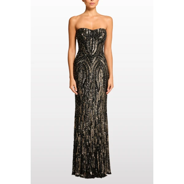 Jenny Packham Euphoria Dress in Liquorice | Evening Gowns | Luxury Shoes 