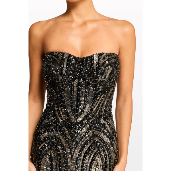 Jenny Packham Euphoria Dress in Liquorice | Evening Gowns | Luxury Shoes 