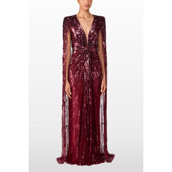 Jenny Packham Gold Rush Dress in Nutmeg | Evening Gowns | Luxury Shoes 
