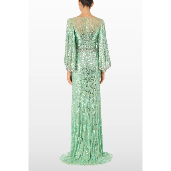 Jenny Packham Ines Dress in Eucalyptus | Evening Gowns | Luxury Shoes 